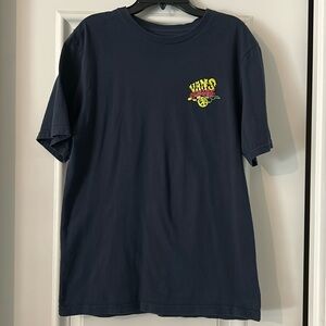 Vans boys navy blue t-shirt peace skater skeleton graphics size XL NEW